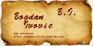Bogdan Ivović vizit kartica